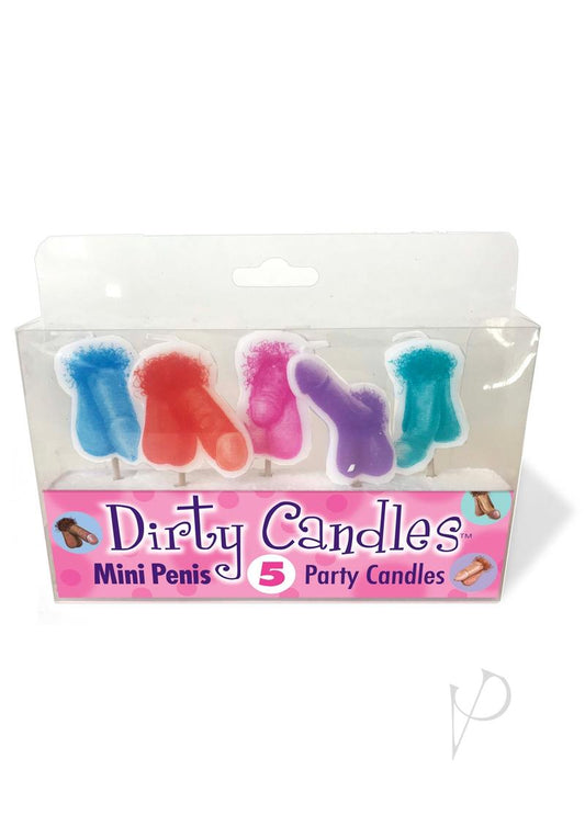 Candyprints Dirty Candles Penis Party Candles - Assorted Colors - 5 Per Pack