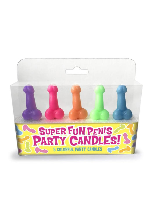 Candyprints Super Fun Penis Candles - Assorted Colors - 5 Per Pack