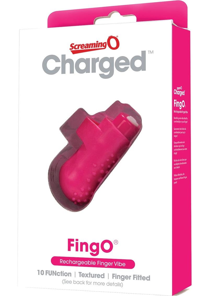 Charged Fing O Rechargeable Finger Mini Vibrator Waterproof - Pink