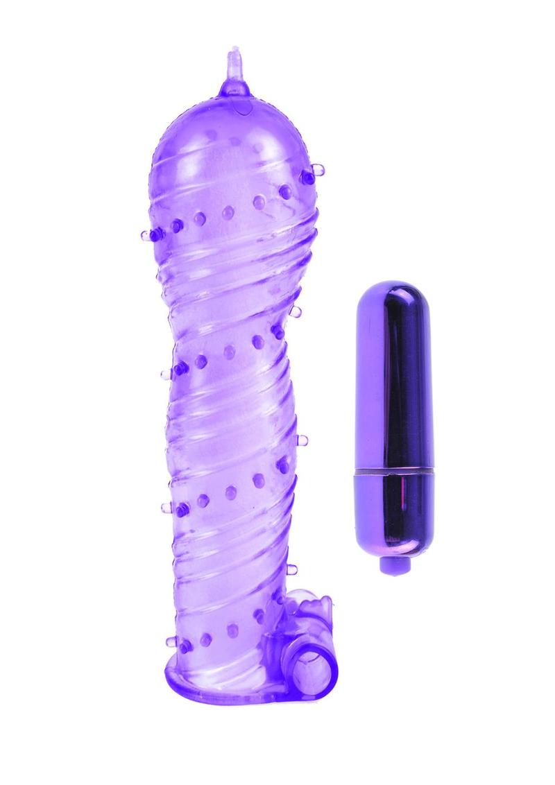 Classix Textured Sleeve and Bullet Vibrator - Purple