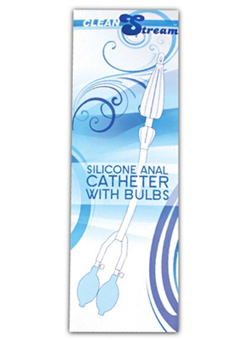 Cleanstream Silicone Anal Catheter with Bulbs - Black/Clear