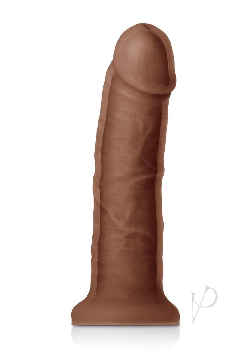 Colours Dual Density Girth Silicone Dildo - Chocolate - 7in