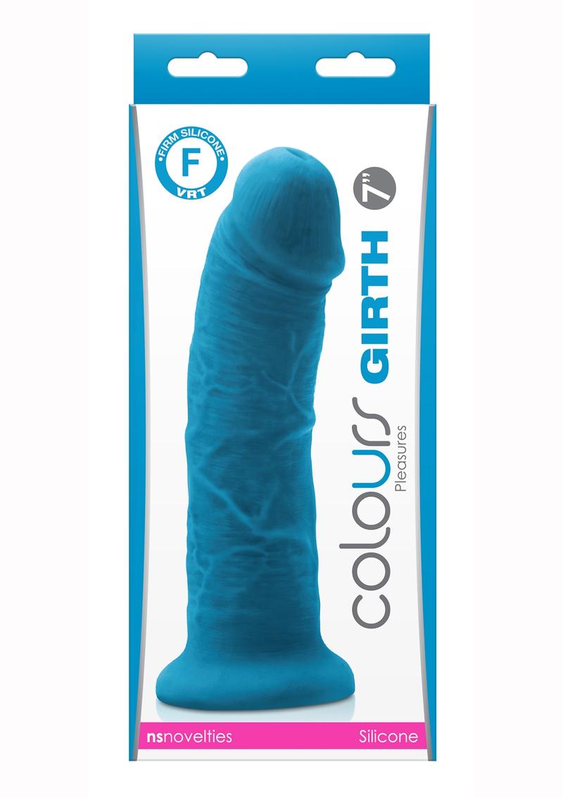 Colours Girth Silicone Dildo - Blue - 7in