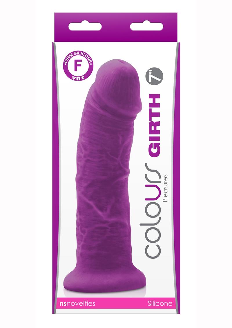 Colours Girth Silicone Dildo - Purple - 7in