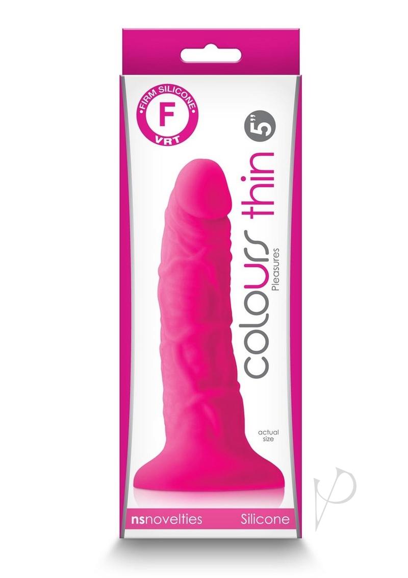 Colours Pleasures Silicone Thin Dildo - Pink - 5in