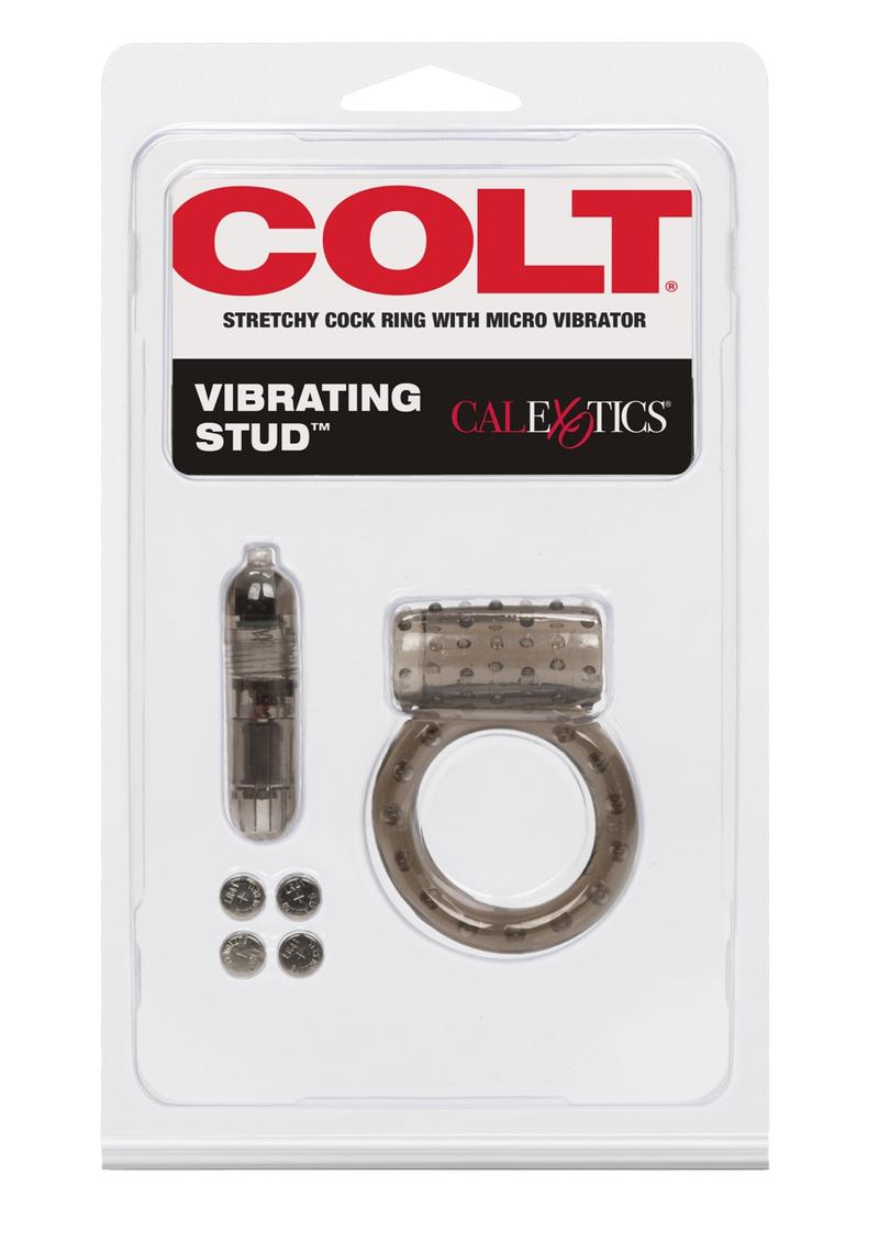 Colt Vibrating Stud Cock Ring - Black/Smoke