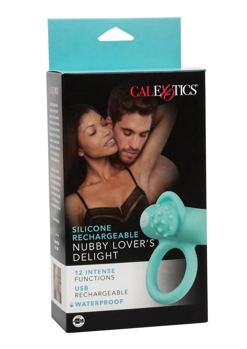 Couple's Enhancers Silicone Rechargeable Nubby Lover's Delight - Teal