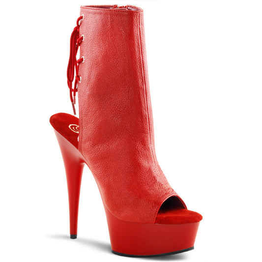 6" Heel Lace-up Mid-Calf Booties - PlaythingsMiami