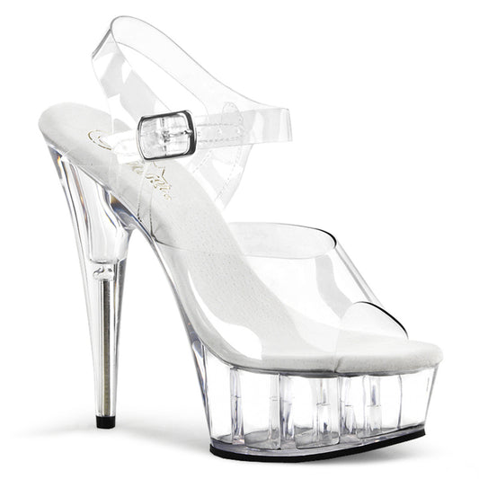 6" Clear Heels with Ankle Strap