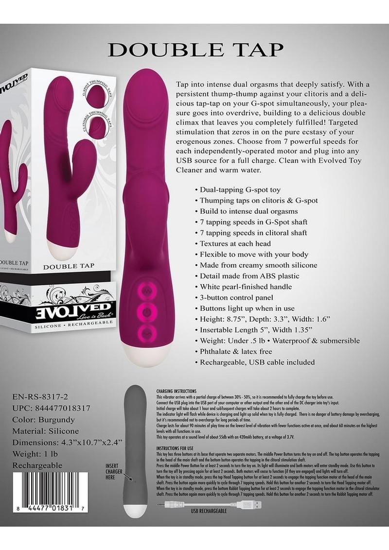 Double Tap Silicone Rechargeable G-Spot Vibrator