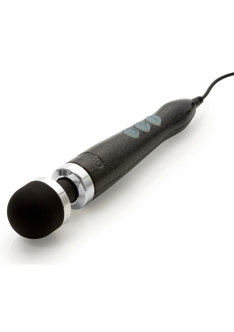 Doxy Die Cast 3 Wand Plug-In Vibrating Body Massager - Black/Disco Black/Metal - Small