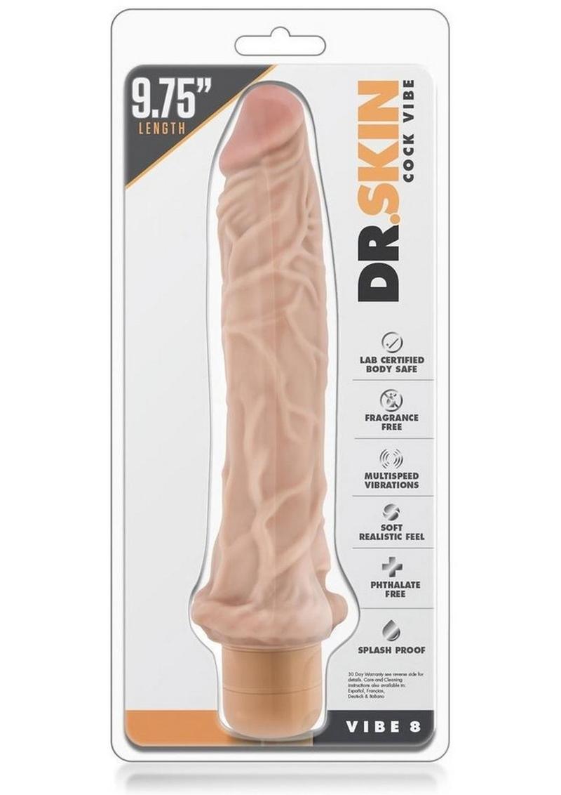 Dr. Skin Cock Vibe 8 Vibrating Dildo - Vanilla - 9.75in