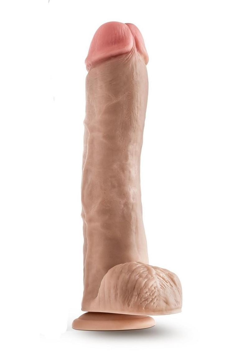 Dr. Skin Mr. Savage Dildo with Balls and Suction Cup - Vanilla - 11.5in