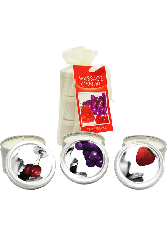 Earthly Body Hemp Seed Edible Massage Candle Set (Three 2oz Candles - Per Set