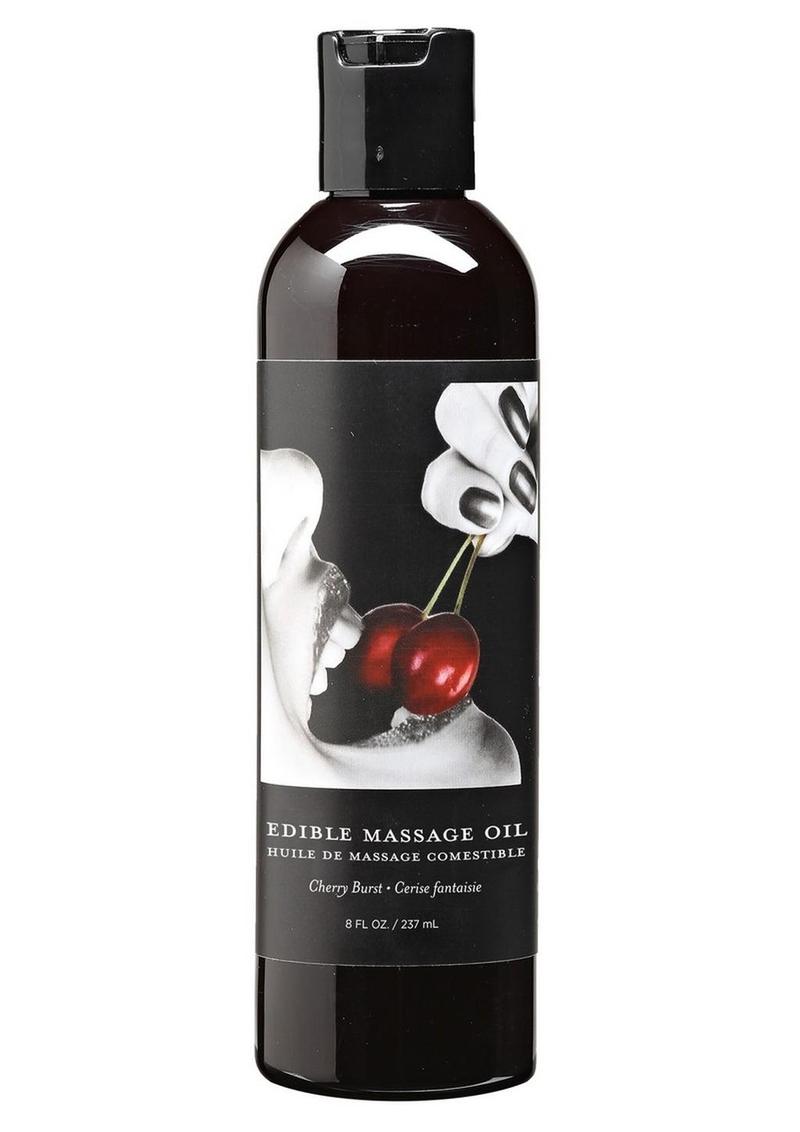 Earthly Body Hemp Seed Edible Massage Oil Cherry Burst - 8oz
