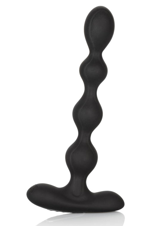 Eclips Slender Beads Silicone Flexible USB Rechargeable Anal Beads Probe Waterproof - Black - 7in