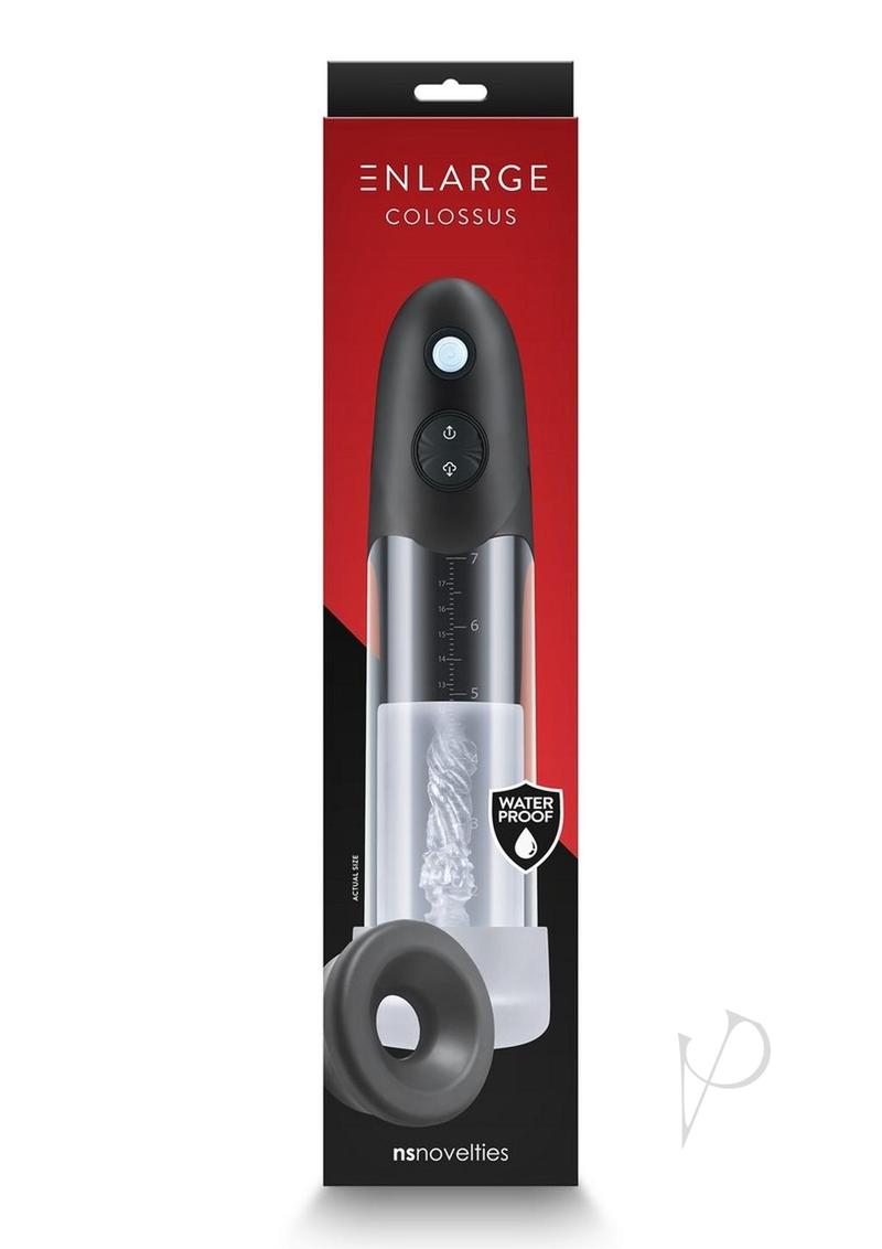 Enlarge Colossus Rechargeable Penis Pump - Black/Clear