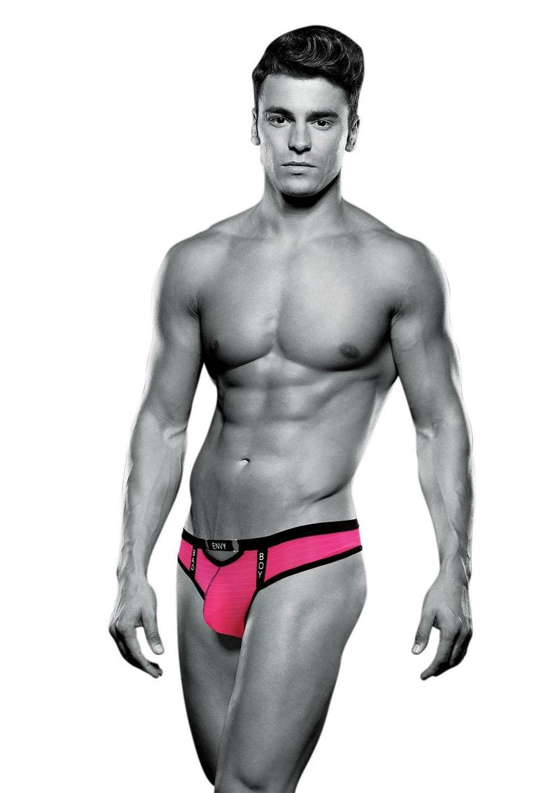 Envy Bad Boy Thong - Pink - Large/XLarge