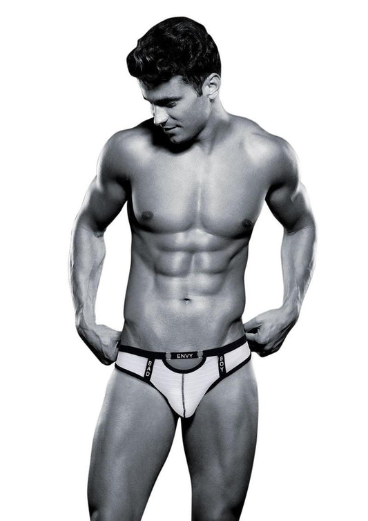 Envy Bad Boy Thong - White - Medium/Small