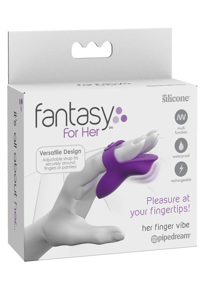 Fantasy For Her Finger Vibe Vibrating Massager Multi Function Waterproof Rechargeable Silicone - Purple