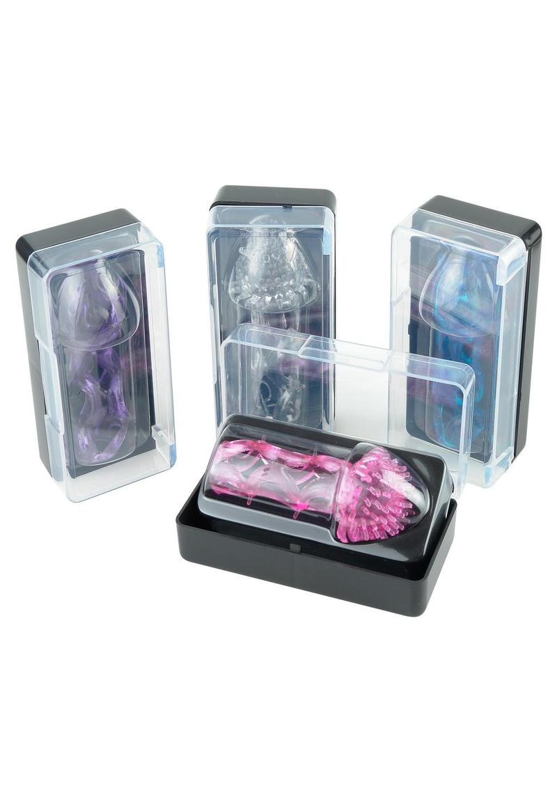 Fantasy X-Tensions Happy Top Stretchable Sleeve with Tickler Top and Penis Cage (8 Per Display) - Assorted
