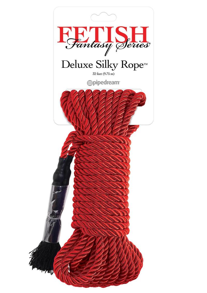Fetish Fantasy Series Deluxe Silky Rope - Red - 32ft