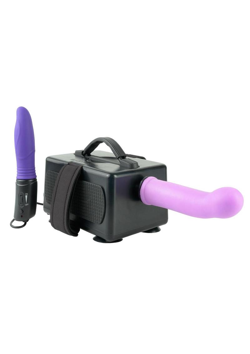 Fetish Fantasy Series International Portable Vibrating USB Powered Plug-In Sex Machine Kit with 2 Dildos