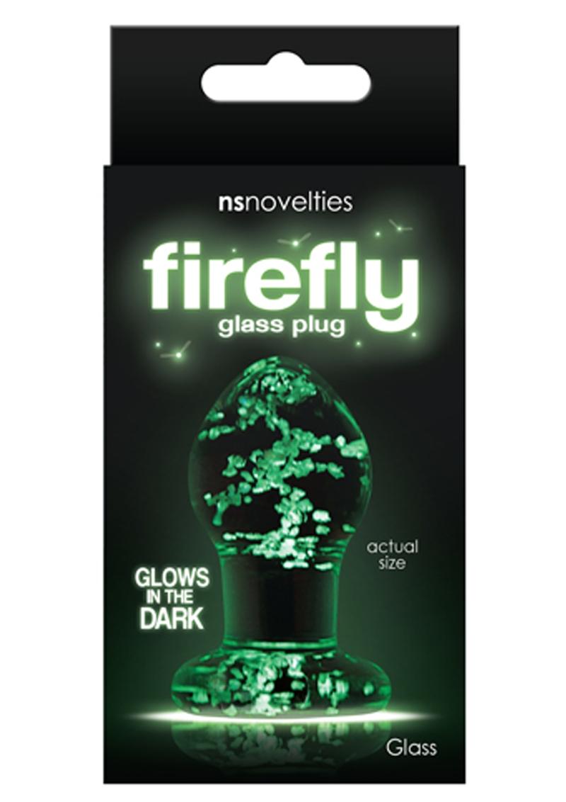 Firefly Glass Plug Butt Plug - Clear/Glow In The Dark