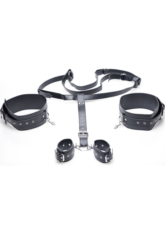 Frisky Easy Access Thigh Sling with Wrist Cuffs - Black