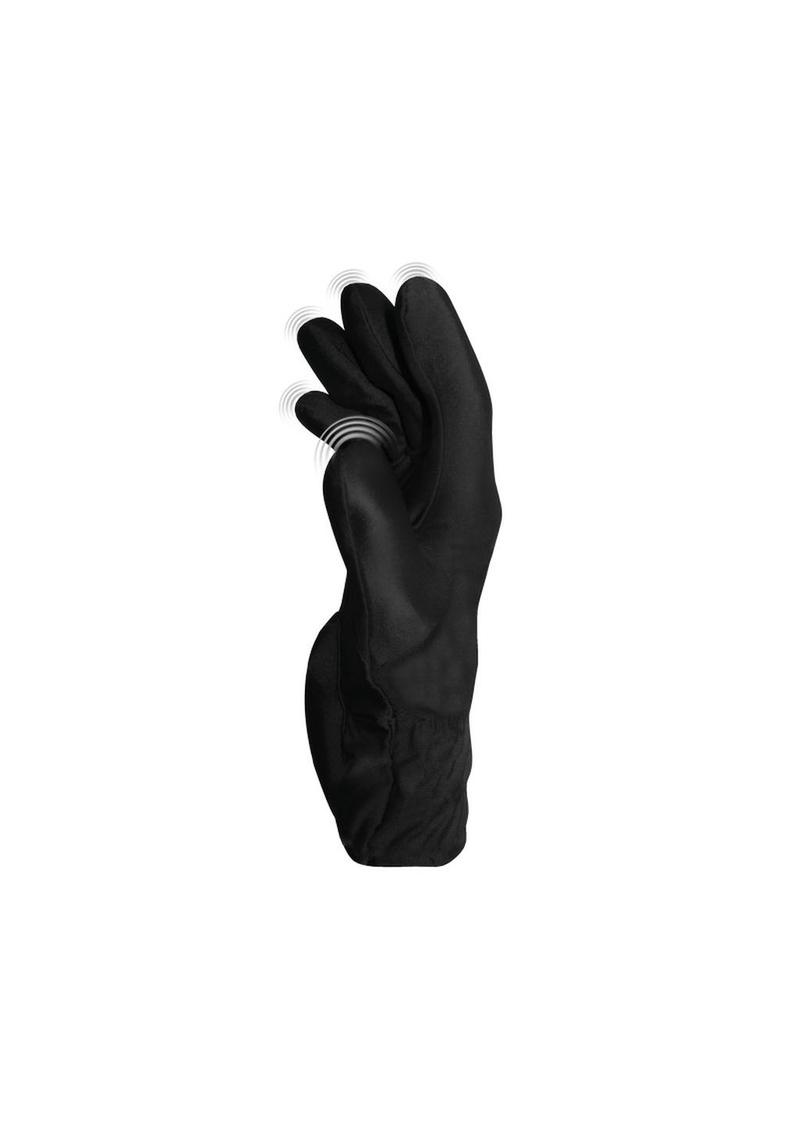 Fukuoku Vibrating Massage Glove - Right Hand - Black - Large/Medium