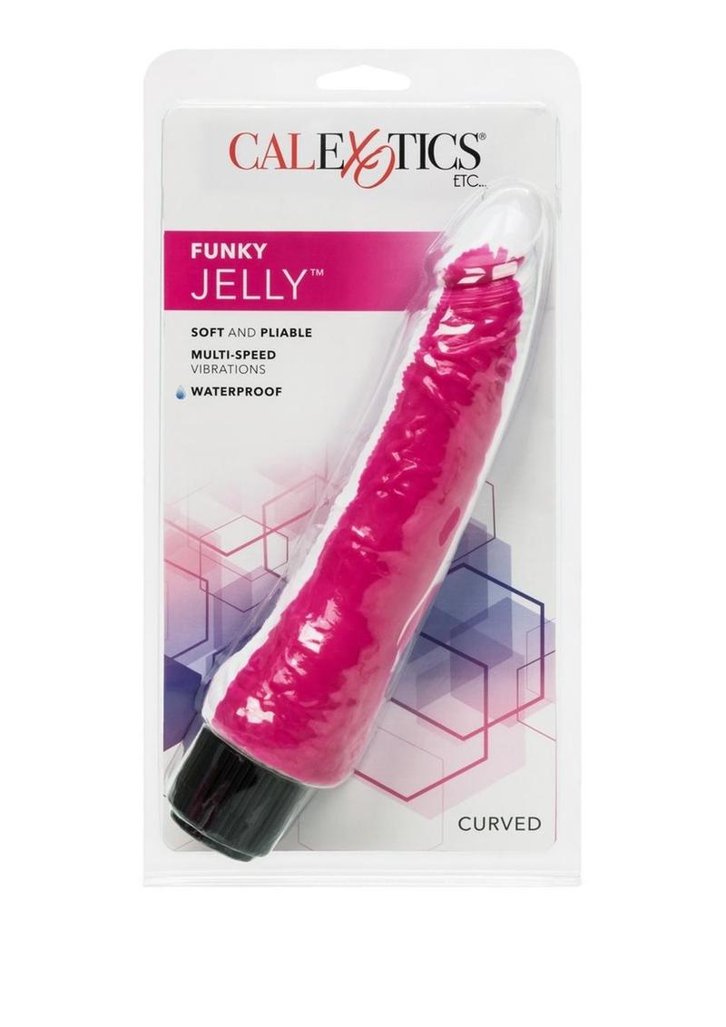 Funky Jelly Curved Vibrator - Pink - 7.5in