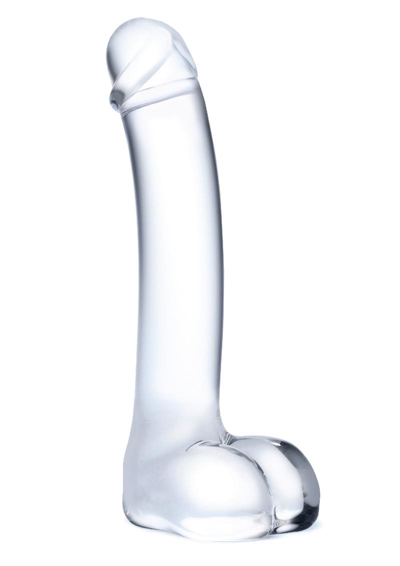 Glas Realistic Curved Glass G-Spot Dildo - Clear - 7in