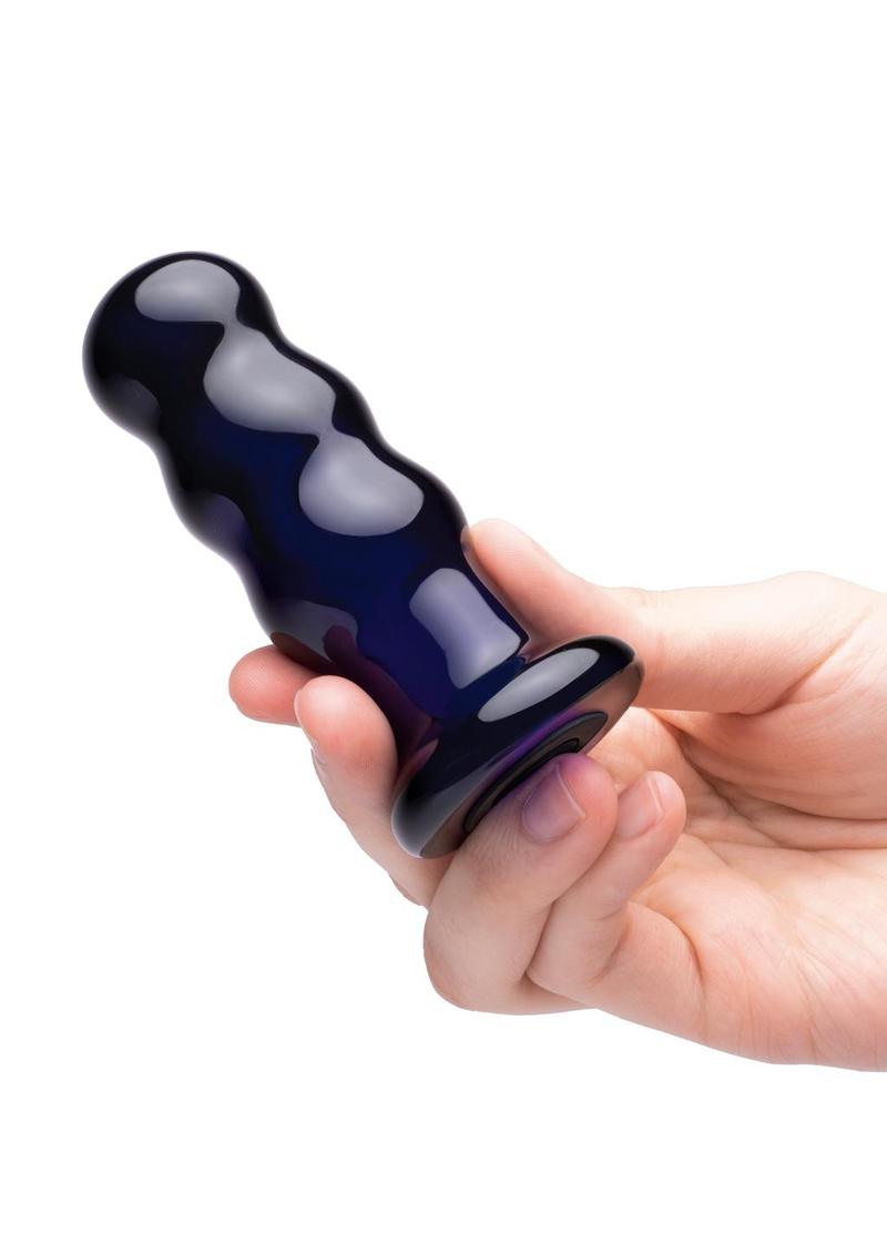 Glas Rechargeable Remote Controlled Vibrating Glass Beaded Buttplug