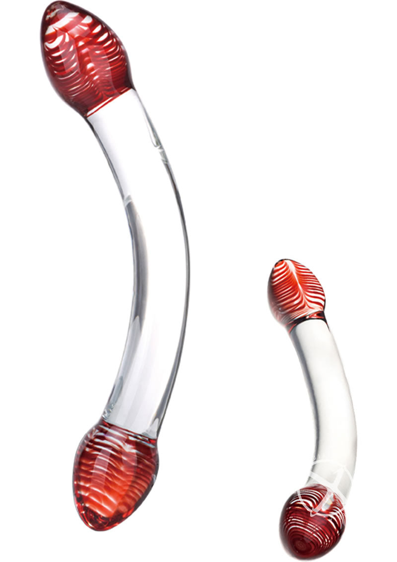 Glas Red Head Double Dildo - Red
