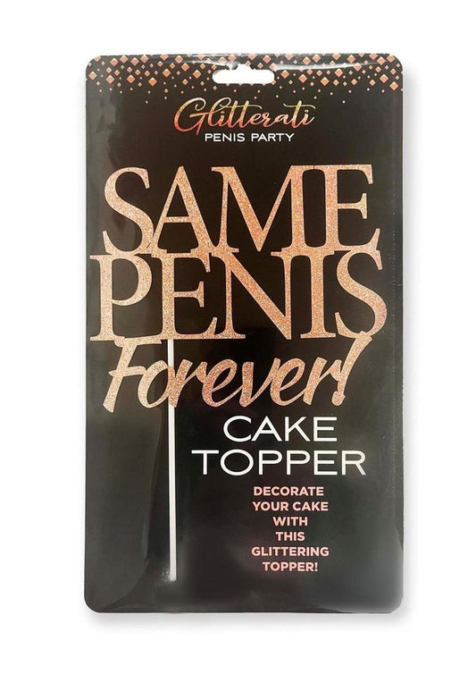 Glitterati Same Penis Cake Topper - Black/Rose Gold