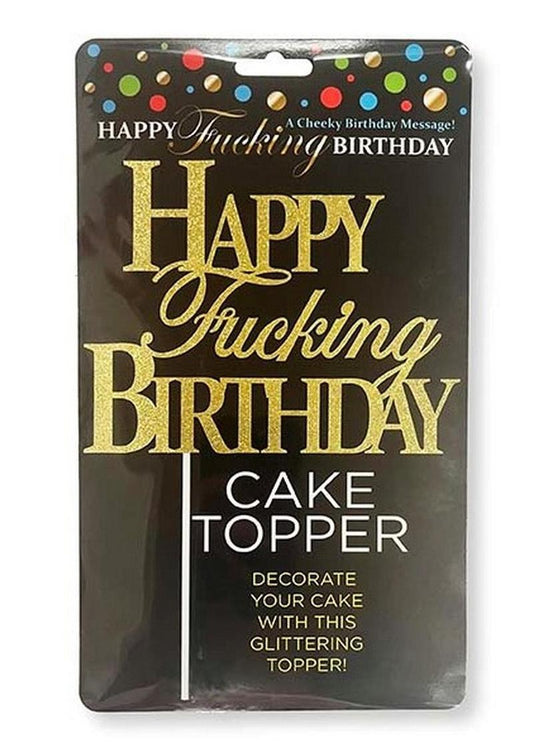 Happy F'ing Birthday Cake Topper - Black/Gold