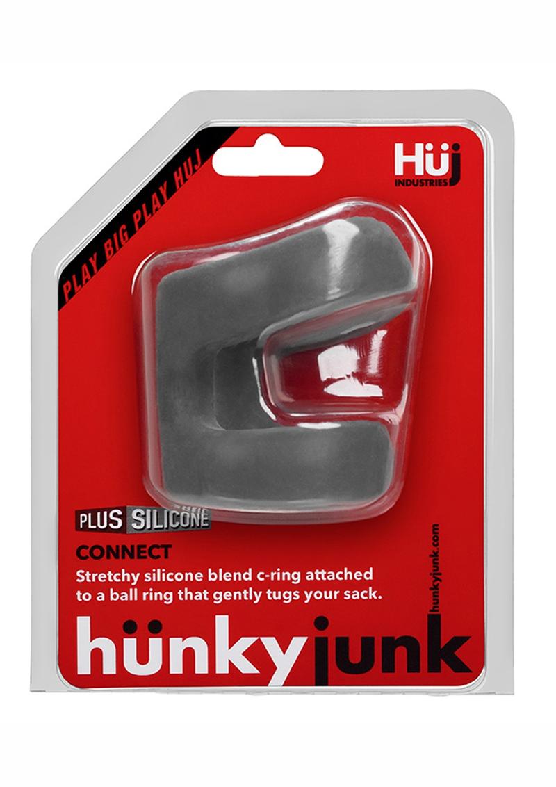 Hunkyjunk Connect Silicone Ball Tugger Cock Ring - Gray/Grey