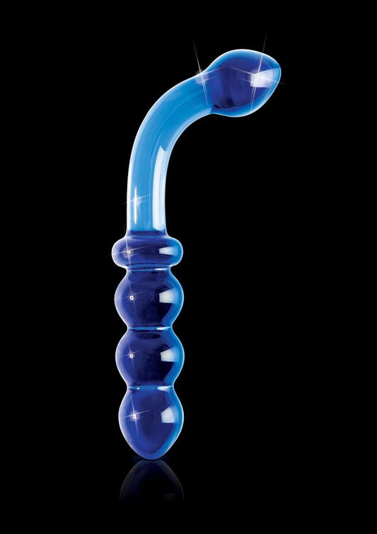 Icicles No. 31 Double-Sided Glass G-Spot Massager and Anal Probe - Blue