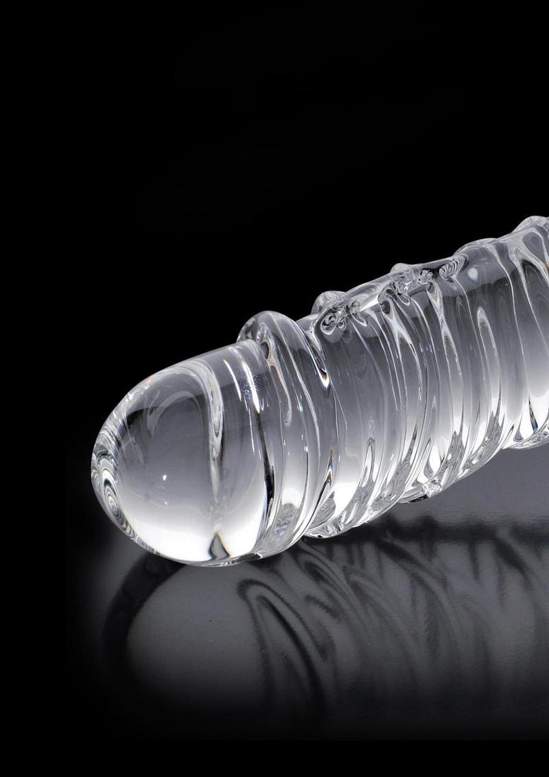 Icicles No. 63 Textured Glass Dildo with Balls