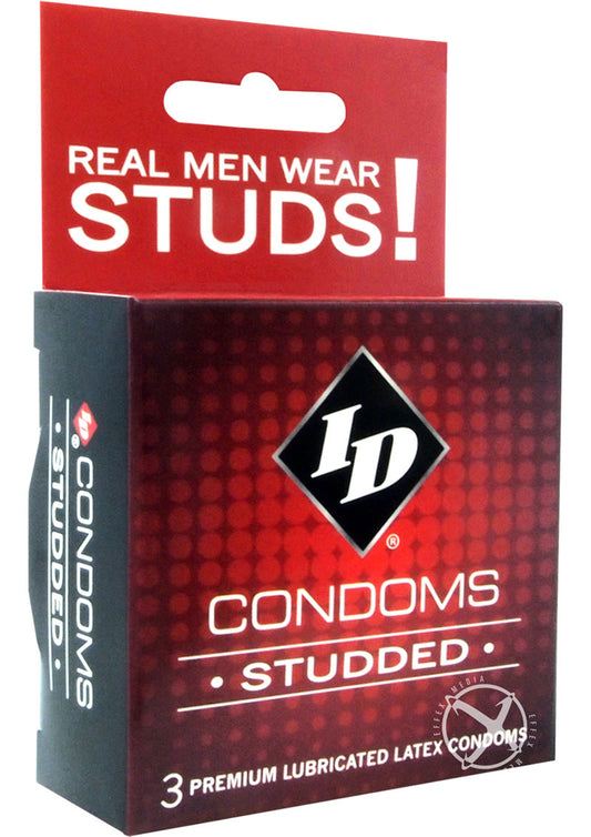 Id Studded Condom - 3 Pack