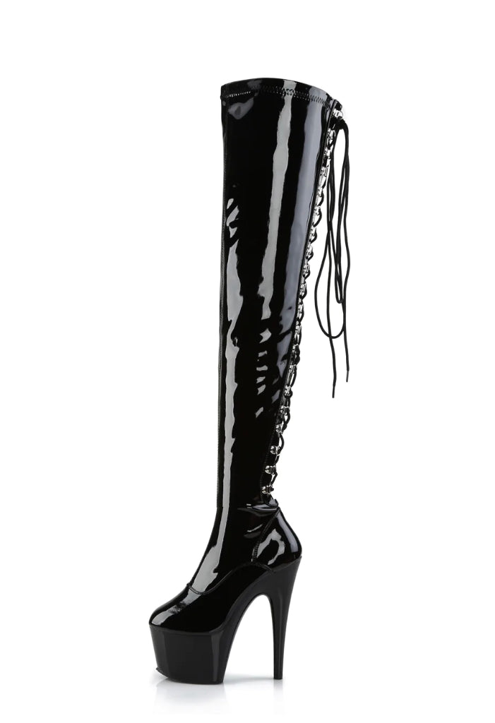 Lace up Thigh High Boots 7 inches