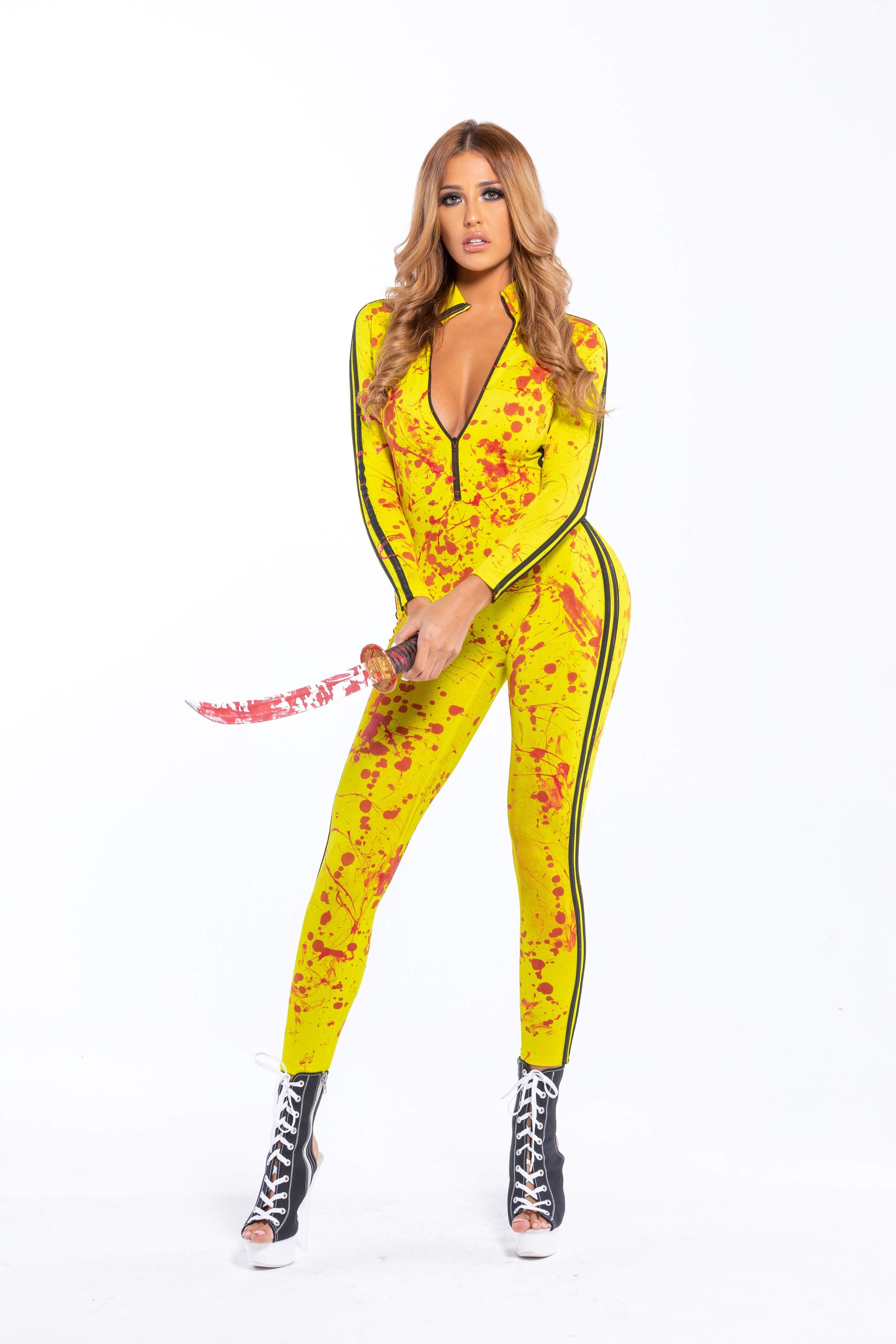 Exclusive Kill Who High Collar Fitted Catsuit