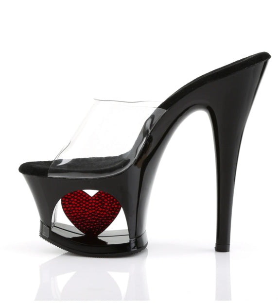 Rhinestone Heart  Heels 7 inches