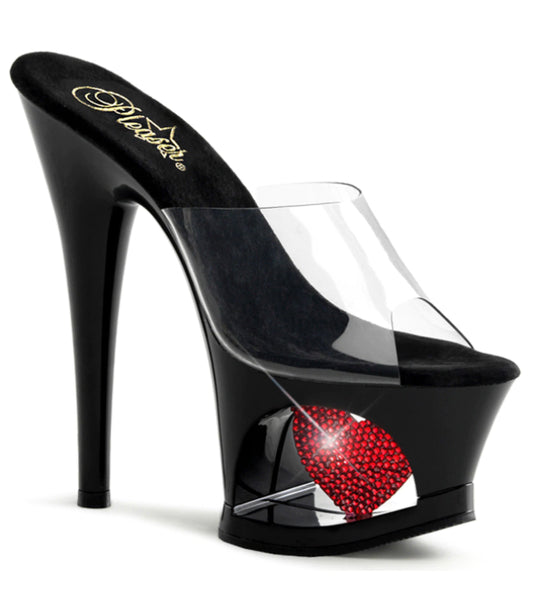Rhinestone Heart  Heels 7 inches