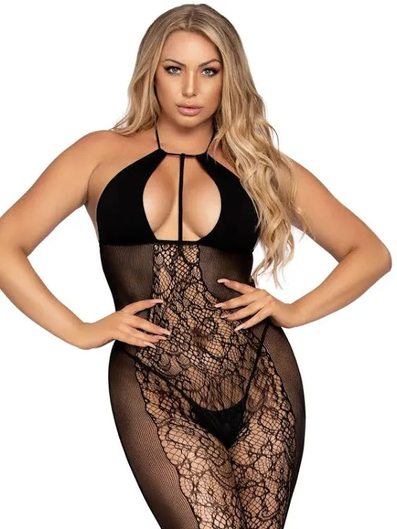 Bodystocking Floral Lace and opaque Lingerie