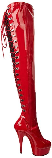 Lace Up Thigh High Boots 6 inches DEL3063