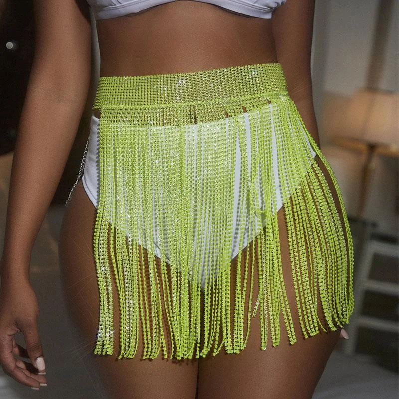 Rhinestone Fringe Skirt many colors