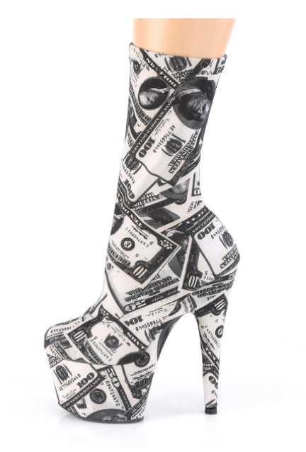 Boots 7 inch heels Dollar Print
