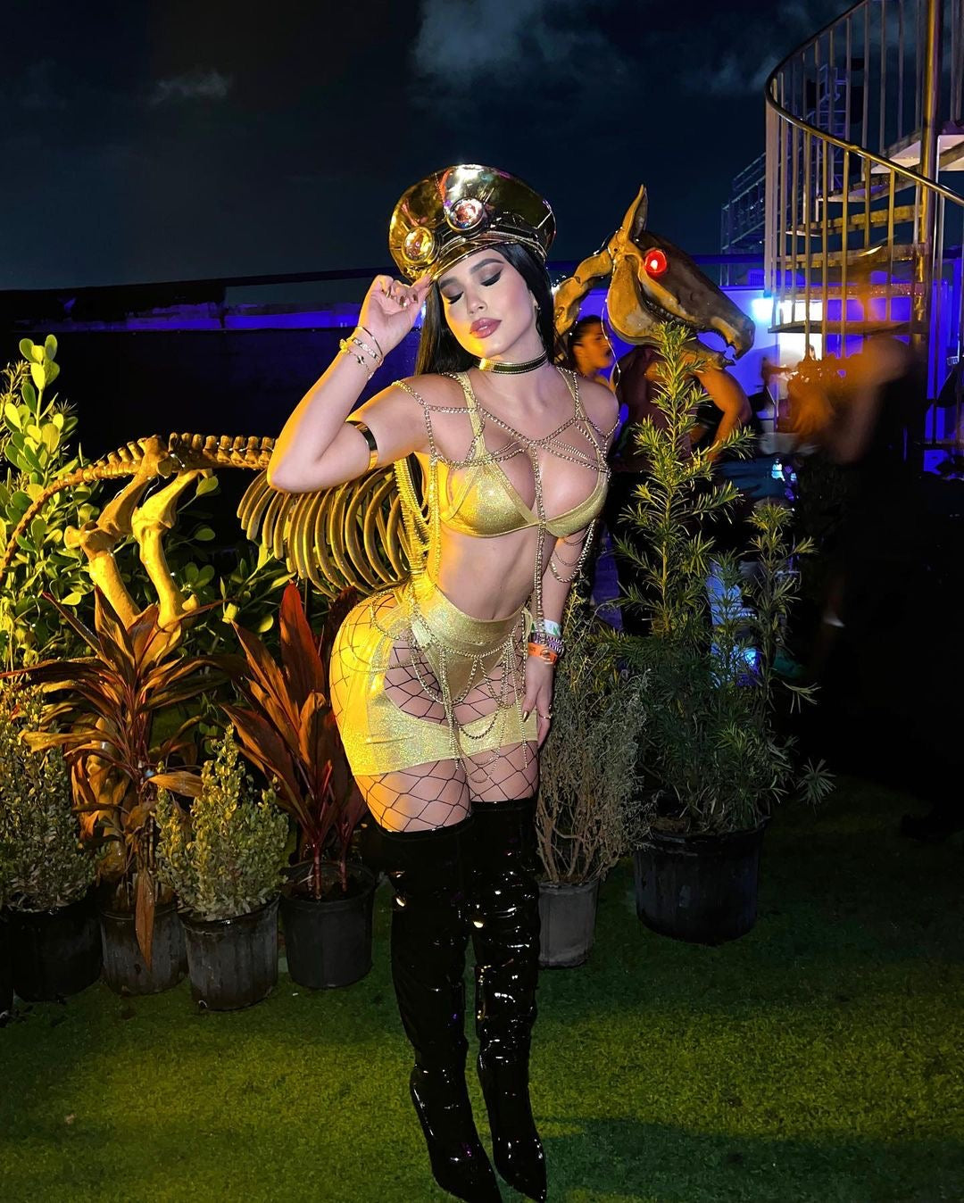 Gold Techno Girl Outfit Exclusively Styled