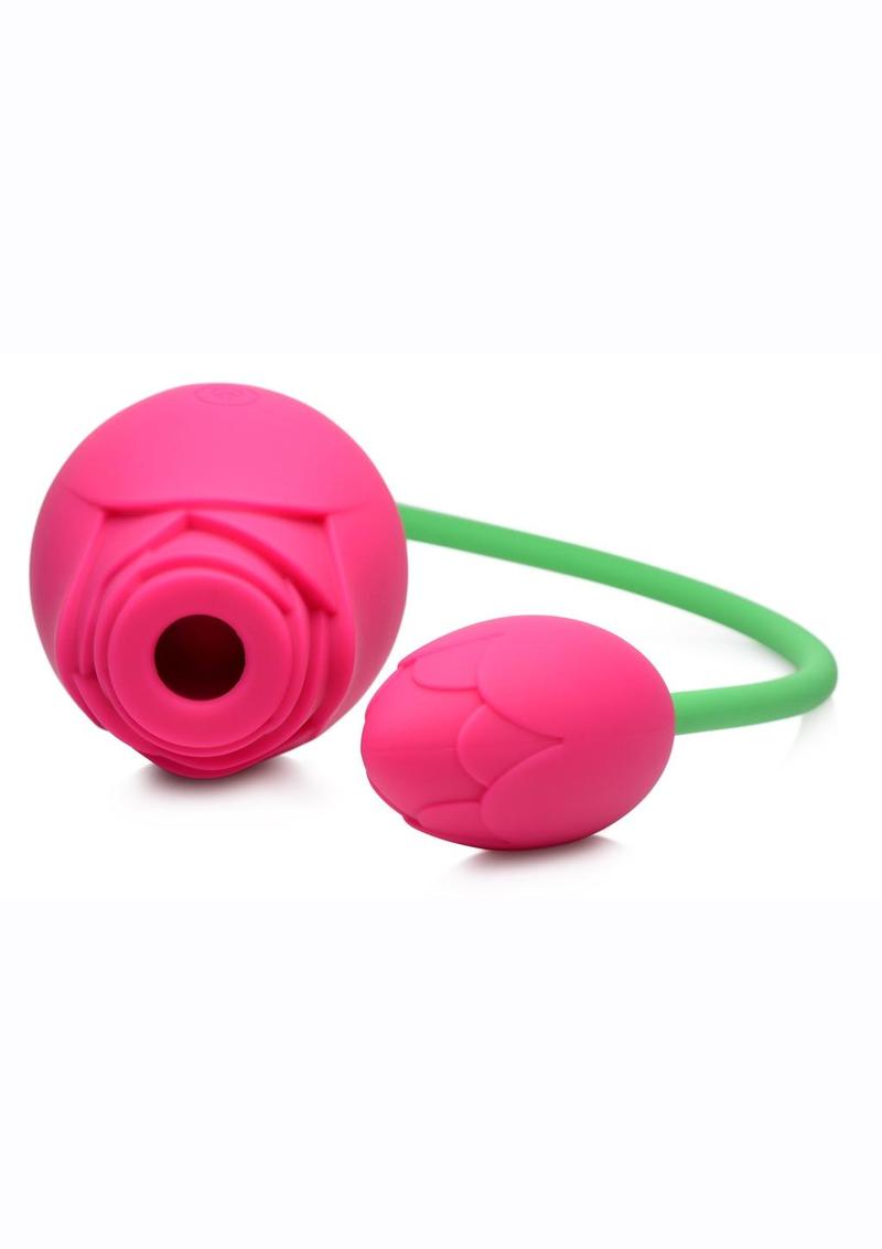 Inmi Bloomgasm Rose Duet 15x Silicone Rechargeable Vibrating and Sucking  Clit Stimulator